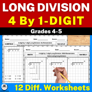 4-digit by 1-digit long division worksheets