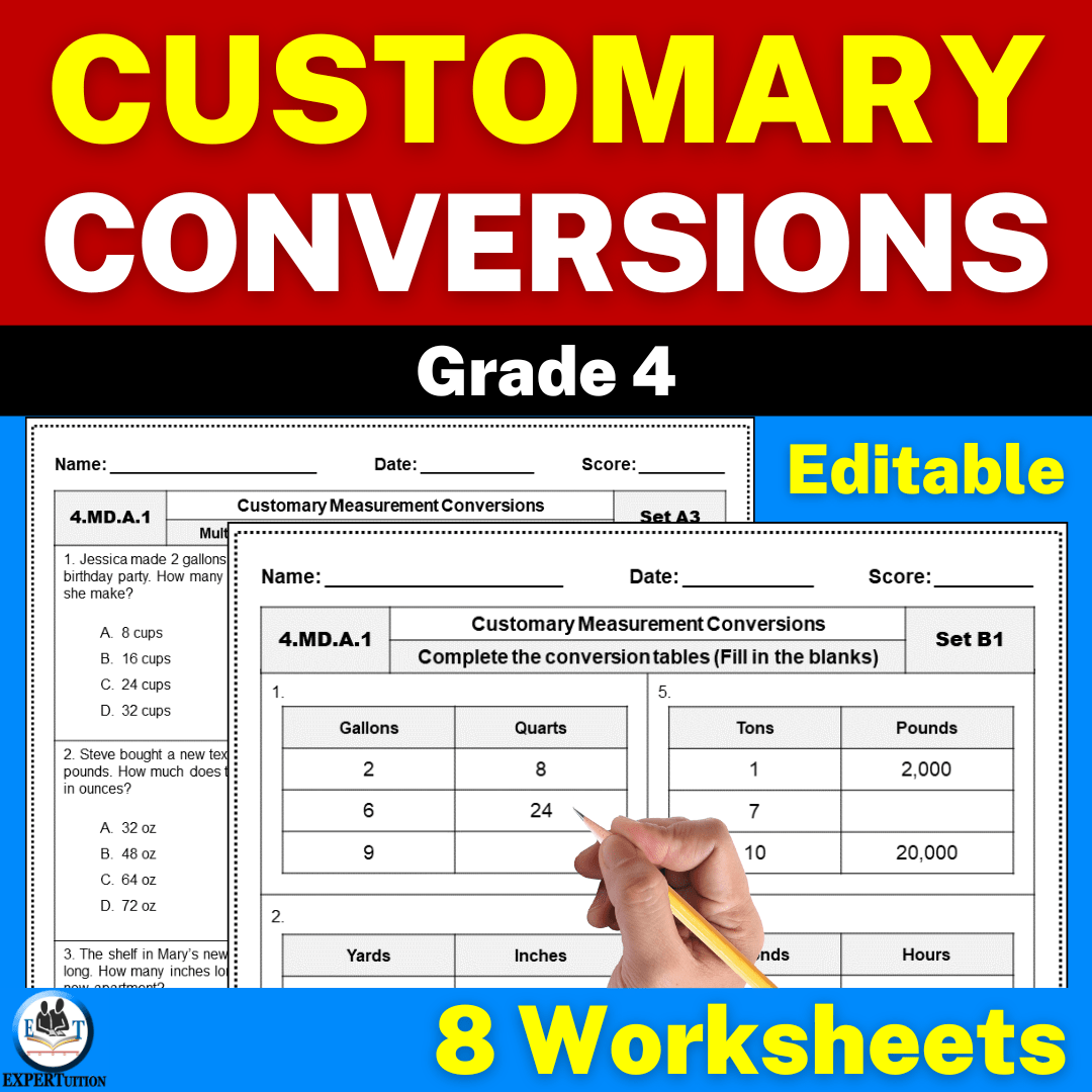 customary conversion worksheets