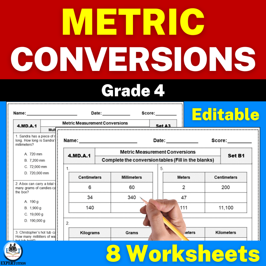 4th Grade Metric Conversion Worksheets - ExperTuition