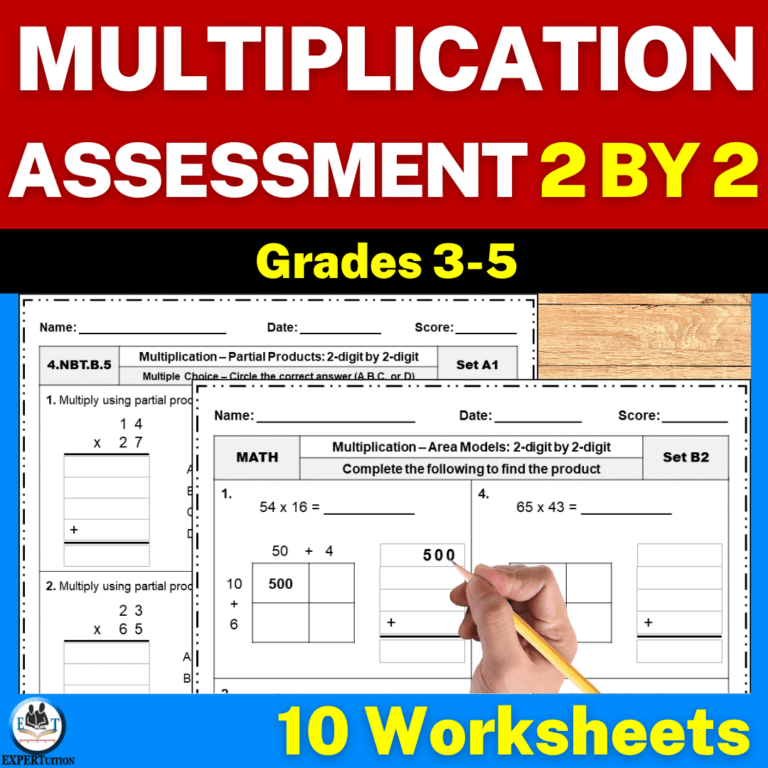 2 Digit By 2 Digit Multiplication Assessment Worksheets ExperTuition