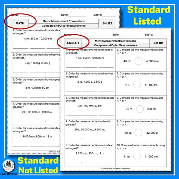 4th 5th grade measurement conversions, customary and metric conversions worksheets
