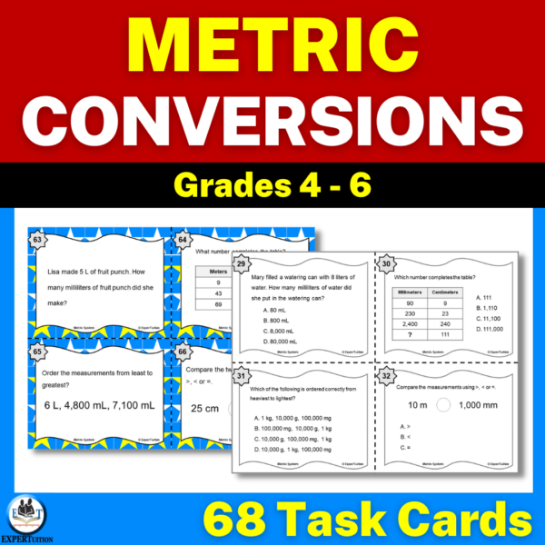 4th 5th grade measurement conversions, metric conversions