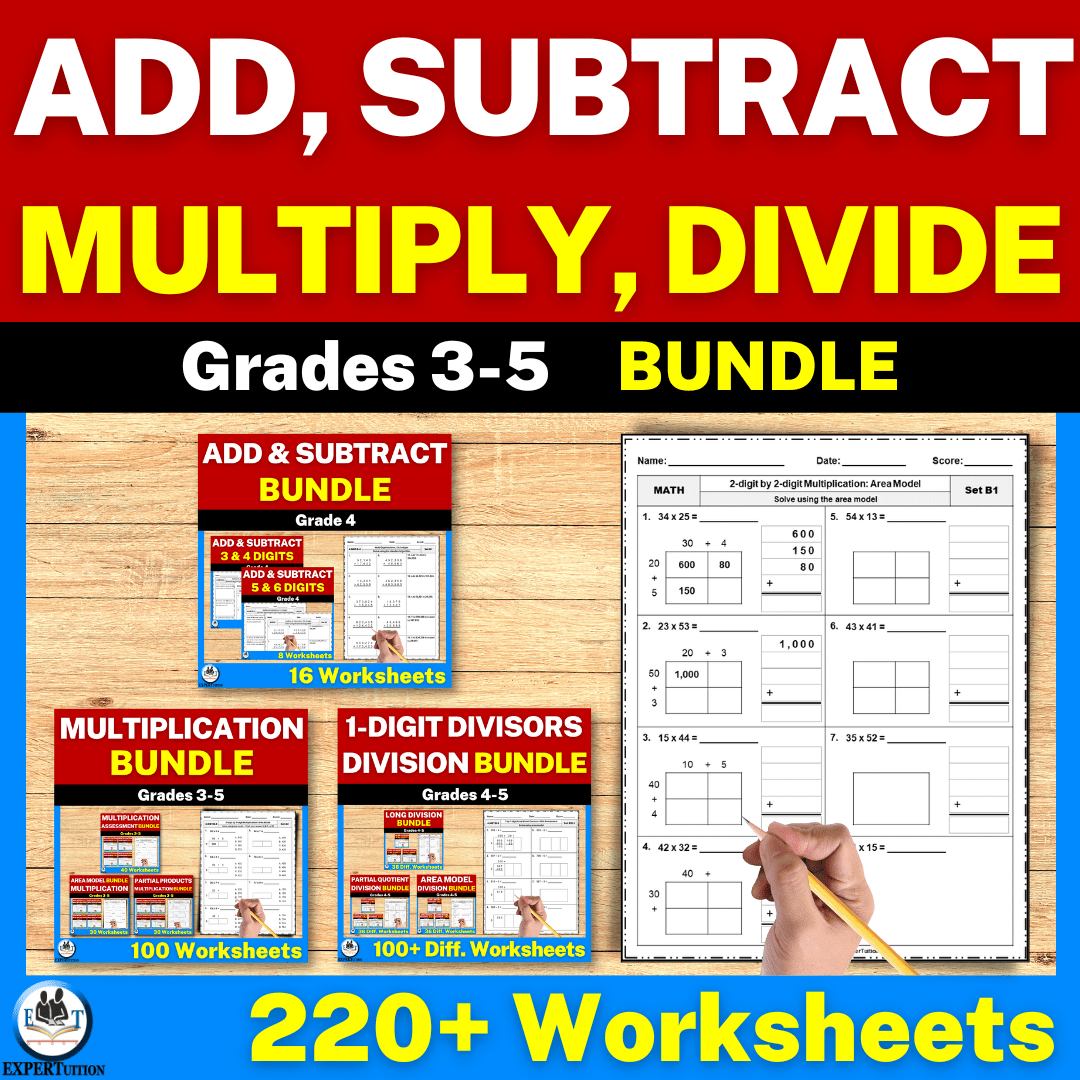 Addition Subtraction Multiplication Division Worksheets ExperTuition