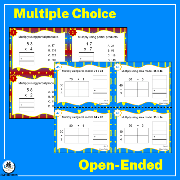 4th grade multiplication task cards