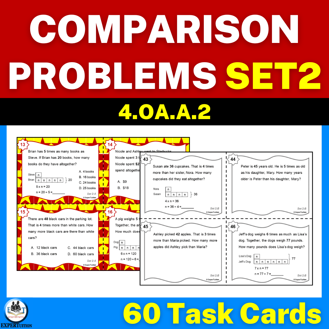 multiplicative comparison word problems task cards