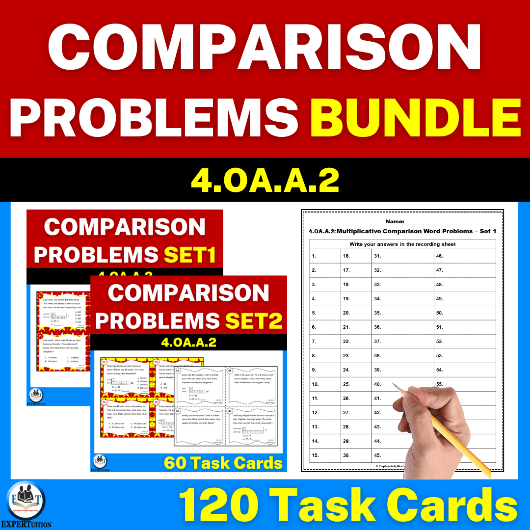 multiplicative comparison word problems task cards grade 4