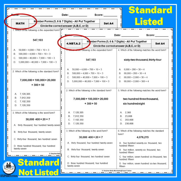 number forms worksheets