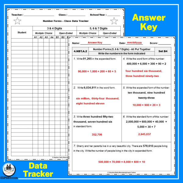 standard form, word form and expanded form