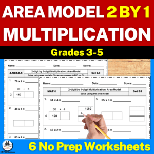 2 digit by 1 digit area model multiplication worksheets