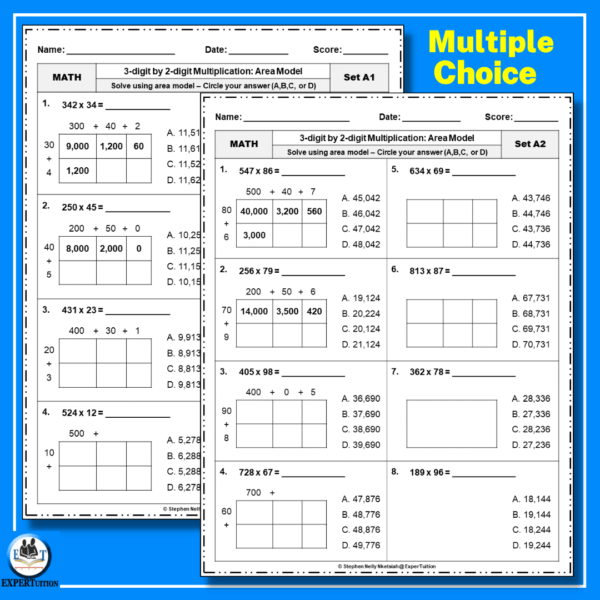 3 digit by 2 digit 4th grade multiplication worksheets