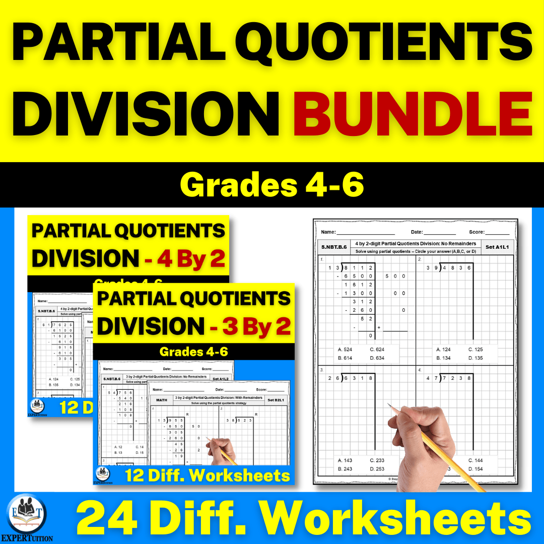 2 digit divisors partial quotients division worksheets