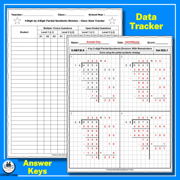 4-Digit by 2-Digit Partial Quotients Division Grade 5 Worksheets - Image 4