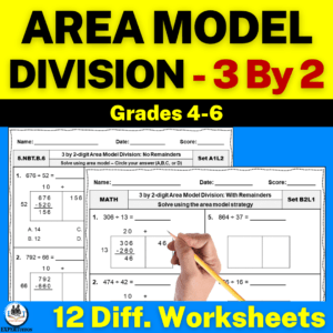 3 digit by 2 digit area model division worksheets