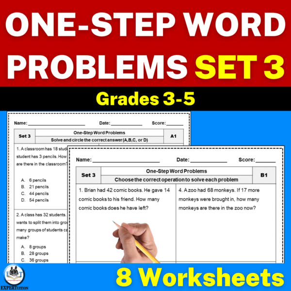 one step addition subtraction multiplication division worksheets