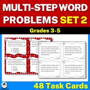 multistep word problems all operations task cards