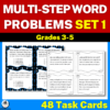 multi-step word problems all operations task cards