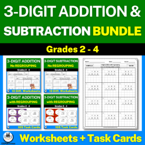 3 digit addition and subtraction with and without regrouping worksheets