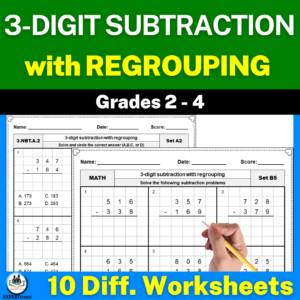 3 digit subtraction with regrouping worksheets
