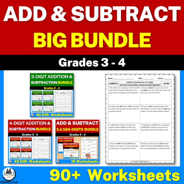 addition and subtraction with and without regrouping worksheets