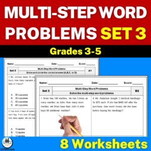 multi-step word problems addition subtraction multiplication division worksheets