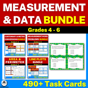 4th 5th grade measurement and data task cards bundle