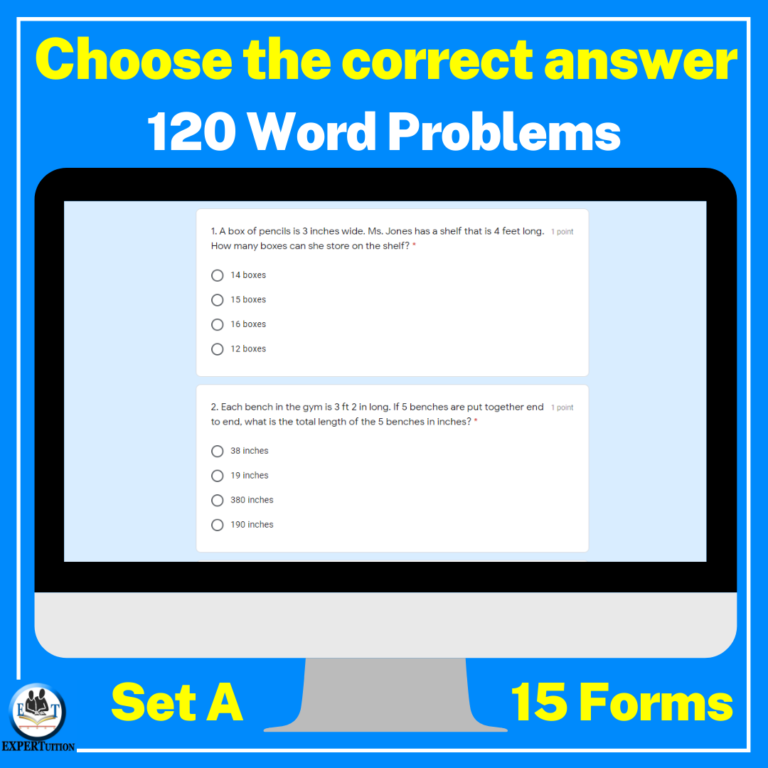 Measurement Word Problems Google Forms™ Bundle - ExperTuition