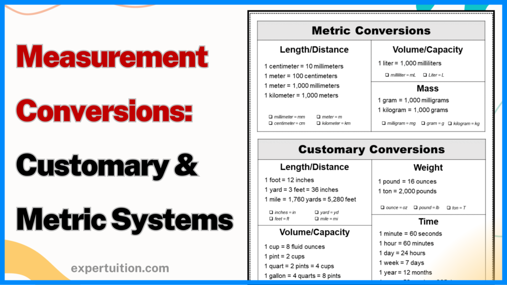 Measurement Systems and Conversions: Customary and Metric Units