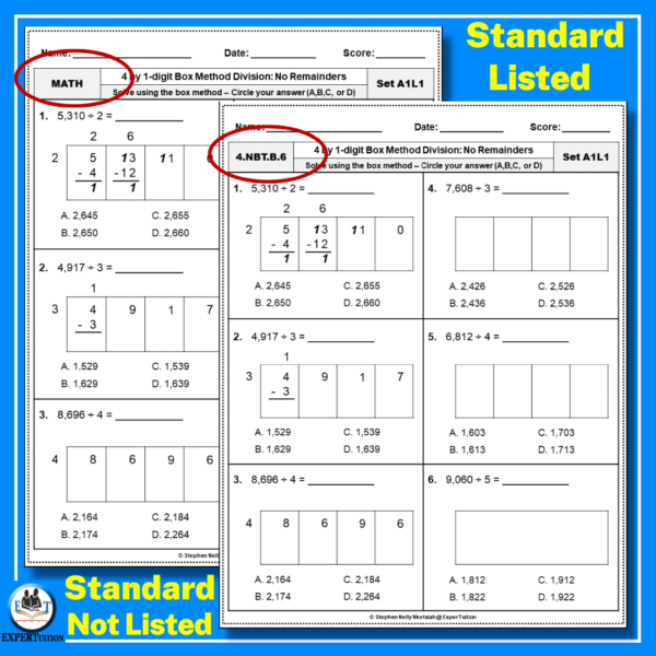 box method division practice worksheets