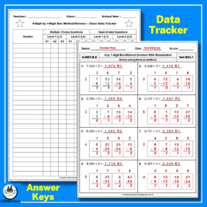 4 Digit by 1 Digit Box Method Division Worksheets 4th Grade - ExperTuition