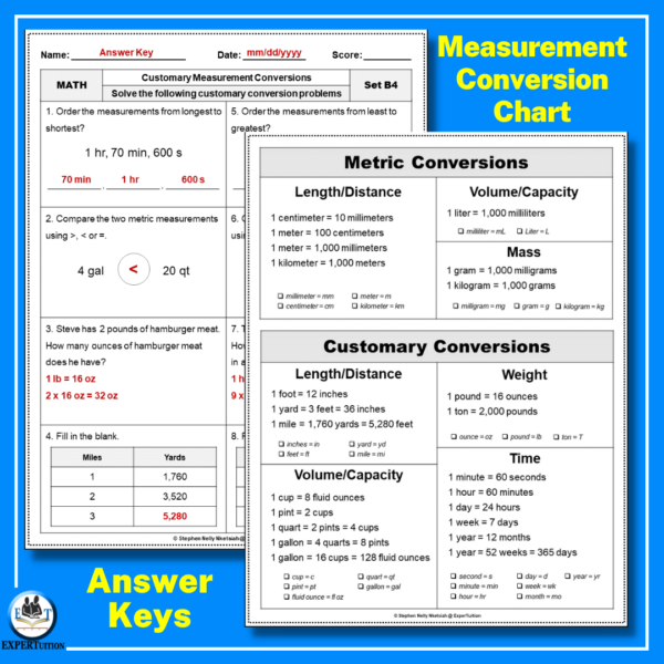 customary and metric measurement conversions chart