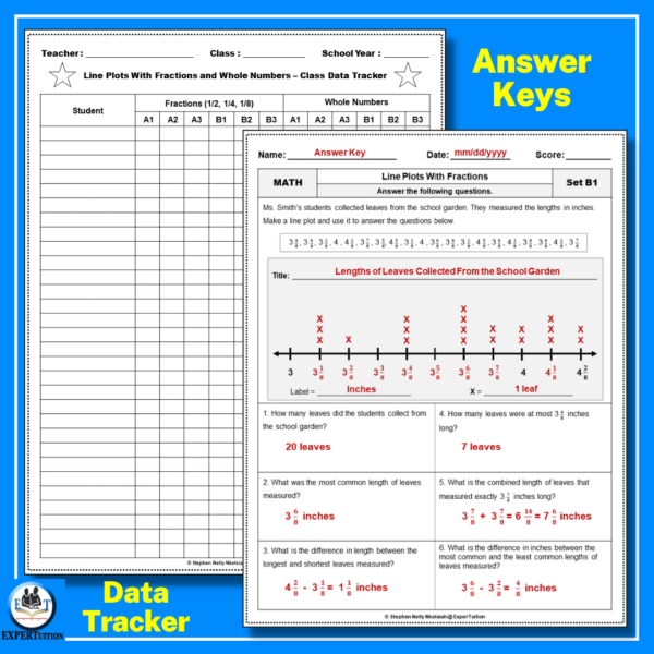 line plots - fractions and whole numbers