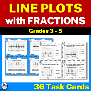 line plots with fractions task cards