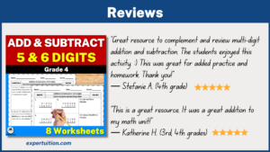 5 and 6 digits addition and subtraction with and without regrouping worksheets
