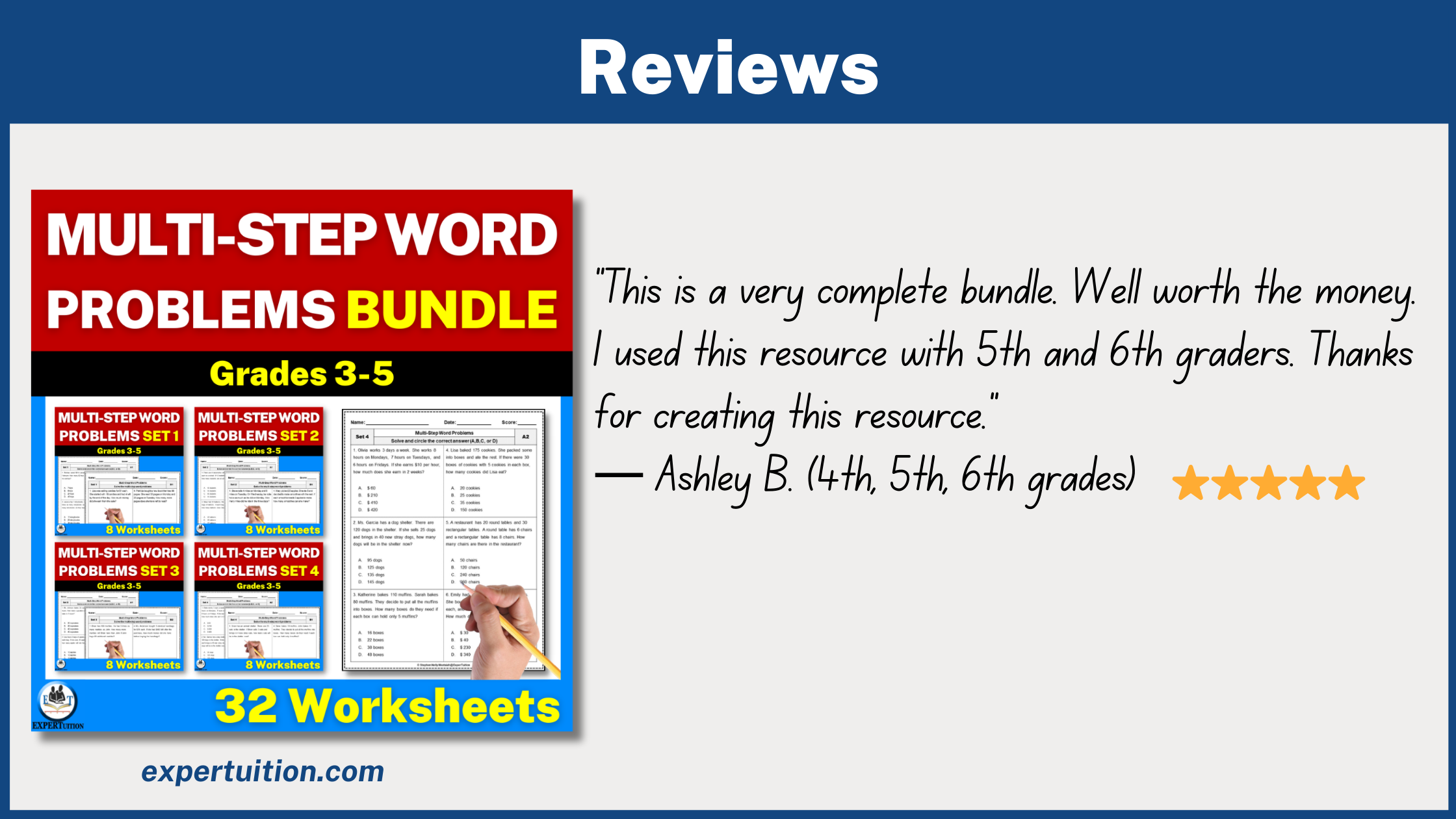 multi step word problems worksheets bundle