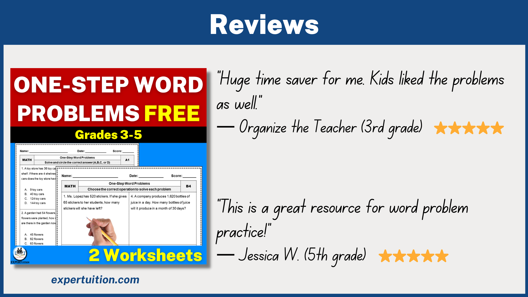 one step word problems worksheets freebie