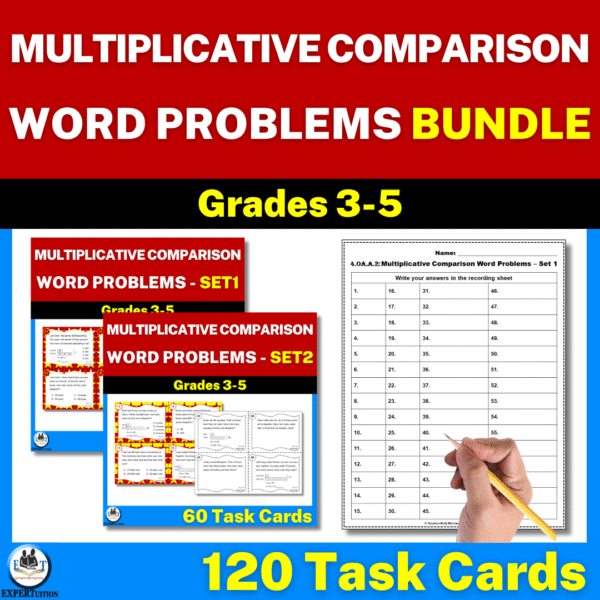 multiplicative comparison word problems task cards grade 4
