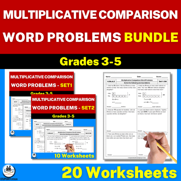 multiplicative comparison word problems worksheets grade 4
