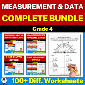 4th grade measurement and data worksheets bundle