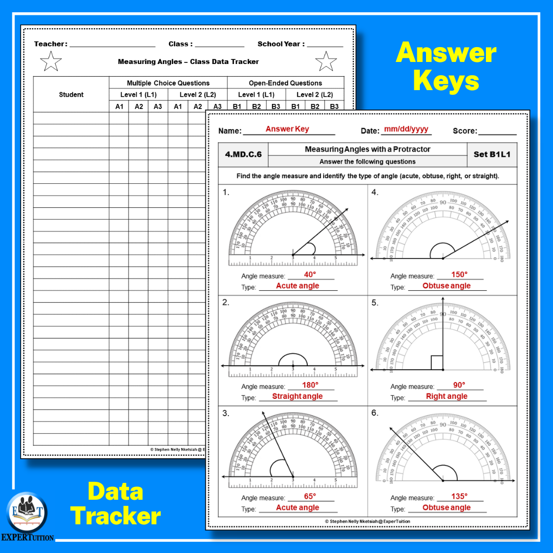 Measuring Angles Worksheets