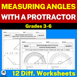Measuring Angles with a protractor Worksheets