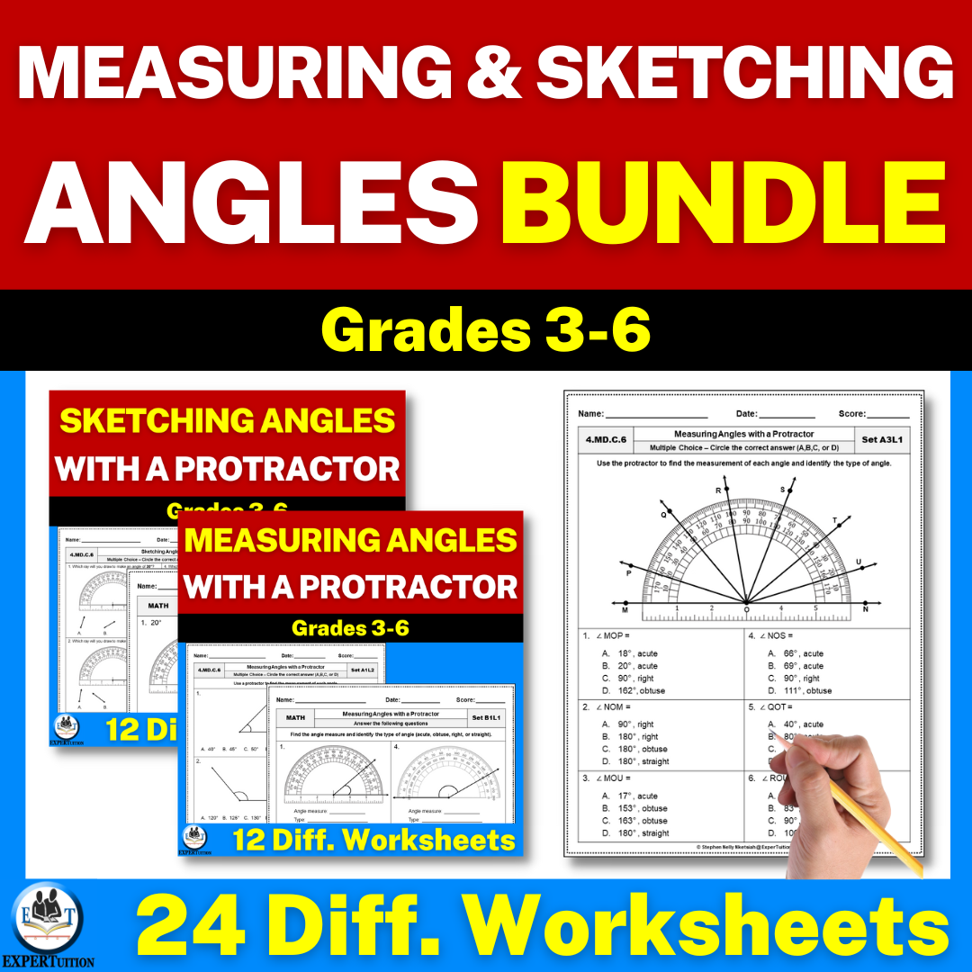 Measuring and Sketching Angles Worksheets