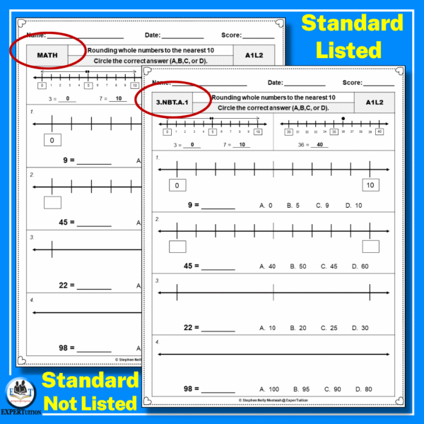 Rounding numbers on a number line