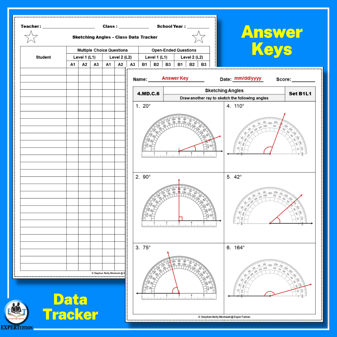 Sketching Angles Worksheets