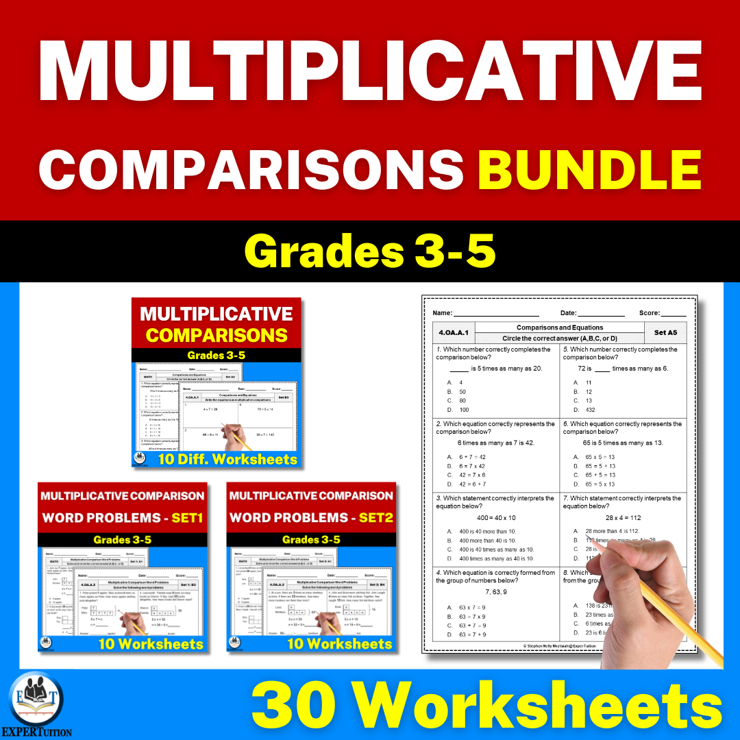 multiplicative comparisons and word problems worksheets