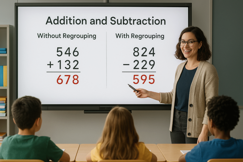 Teaching Addition and Subtraction of Whole Numbers With and Without Regrouping Grades 2, 3, 4, 5.