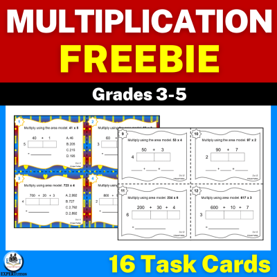 free printable math task cards for 4th grade multiplication