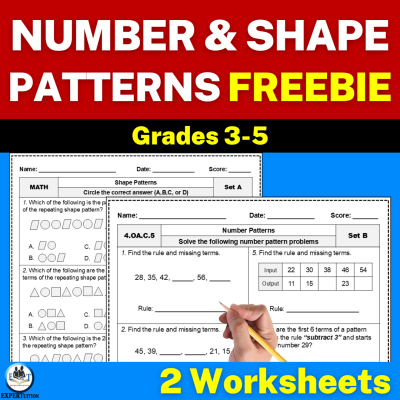 repeating, growing and shrinking shape patterns free worksheets